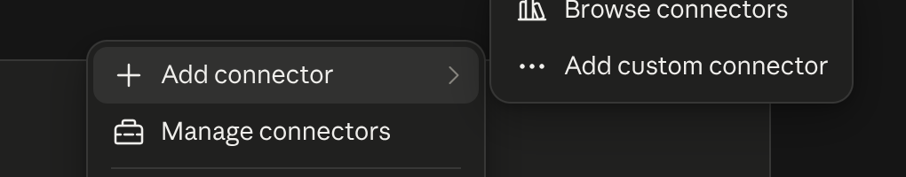 Ajouter un connecteur, puis Ajouter un connecteur personnalisé